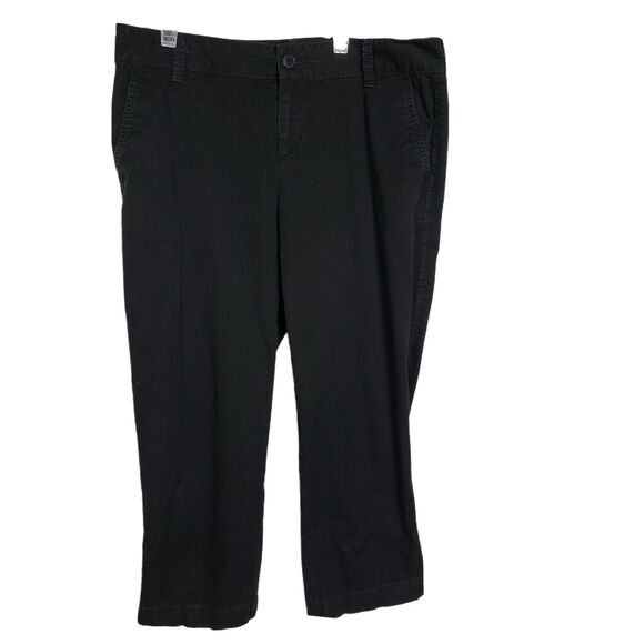 Ann Taylor Loft Women Pants Sz 6 Marisa Cropped Mid Rise Black Stretch Straight - Picture 1 of 10